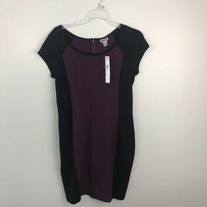 DKNY Maroon and Black Pencil Dress